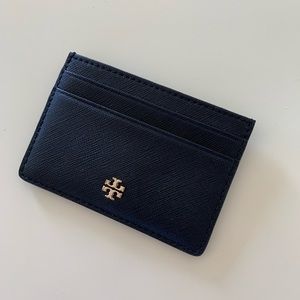 LIKE NEW! Tory Burch black leather card case
